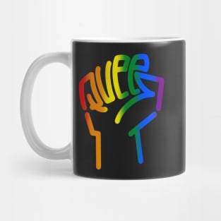 Queer power rainbow dark version Mug
